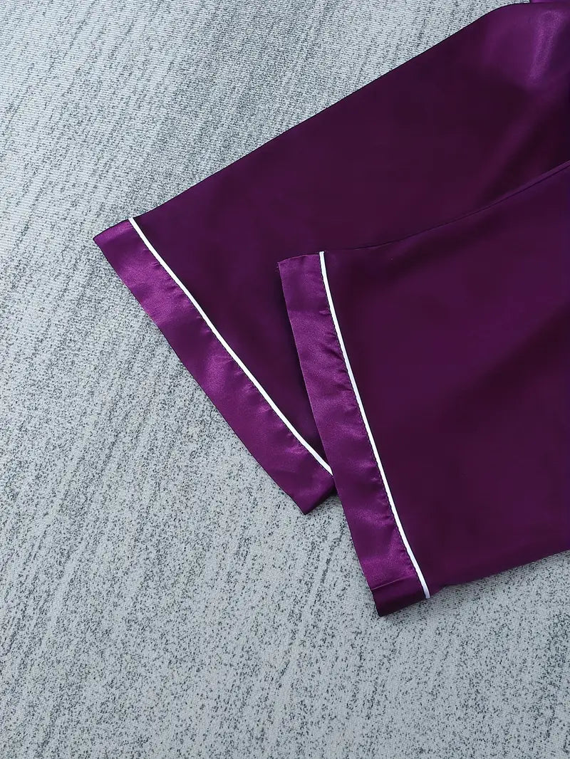 Satin Casual 3 Piece Pajama Sets