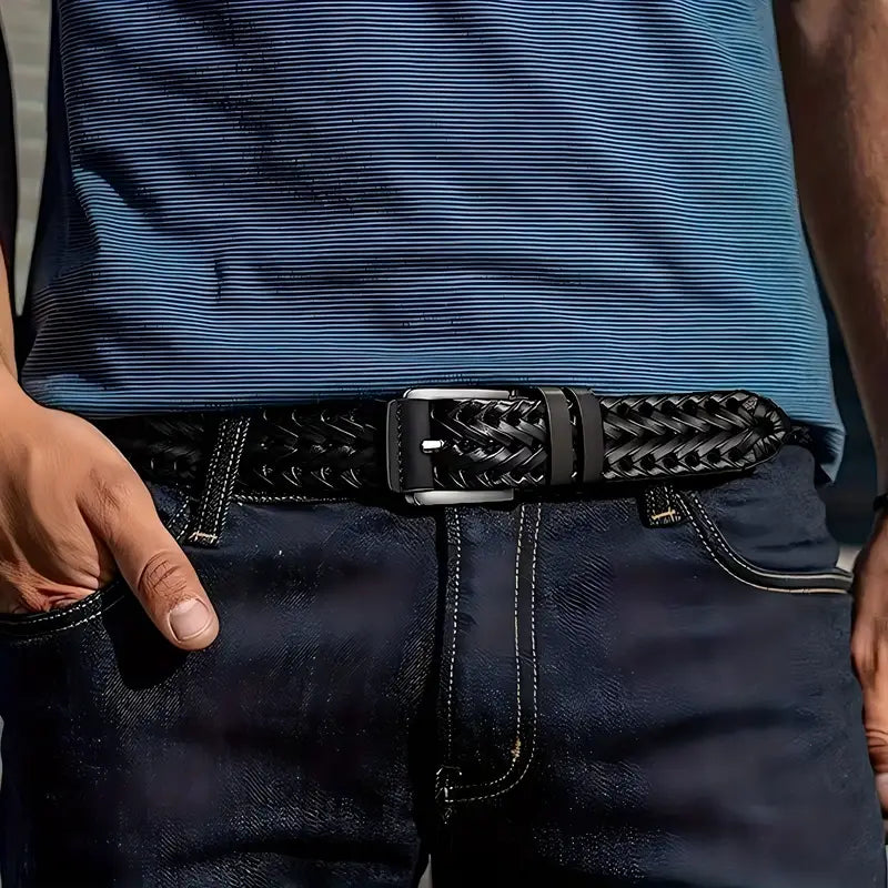 LAMBRUSO Handmade Cowhide Plaited Belts