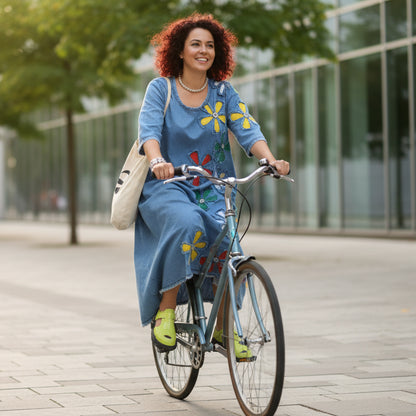 LINA Floral Motif Midi Dress