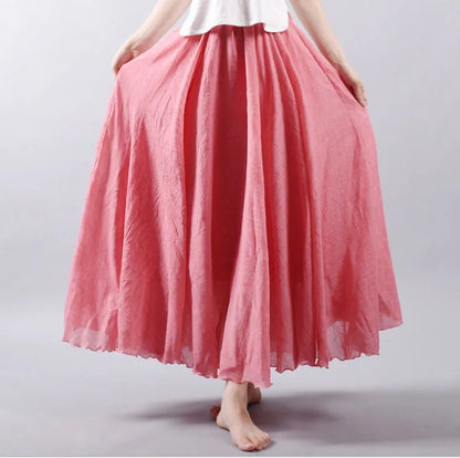 Mori Girl Cotton and Linen A-line Skirt