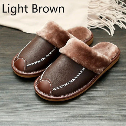 Men's Leather House Slippers