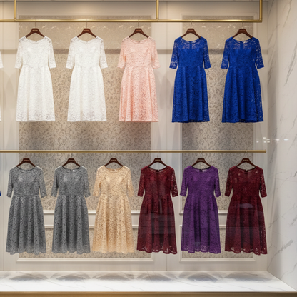 Chic Plus Size Lace Midi Dress