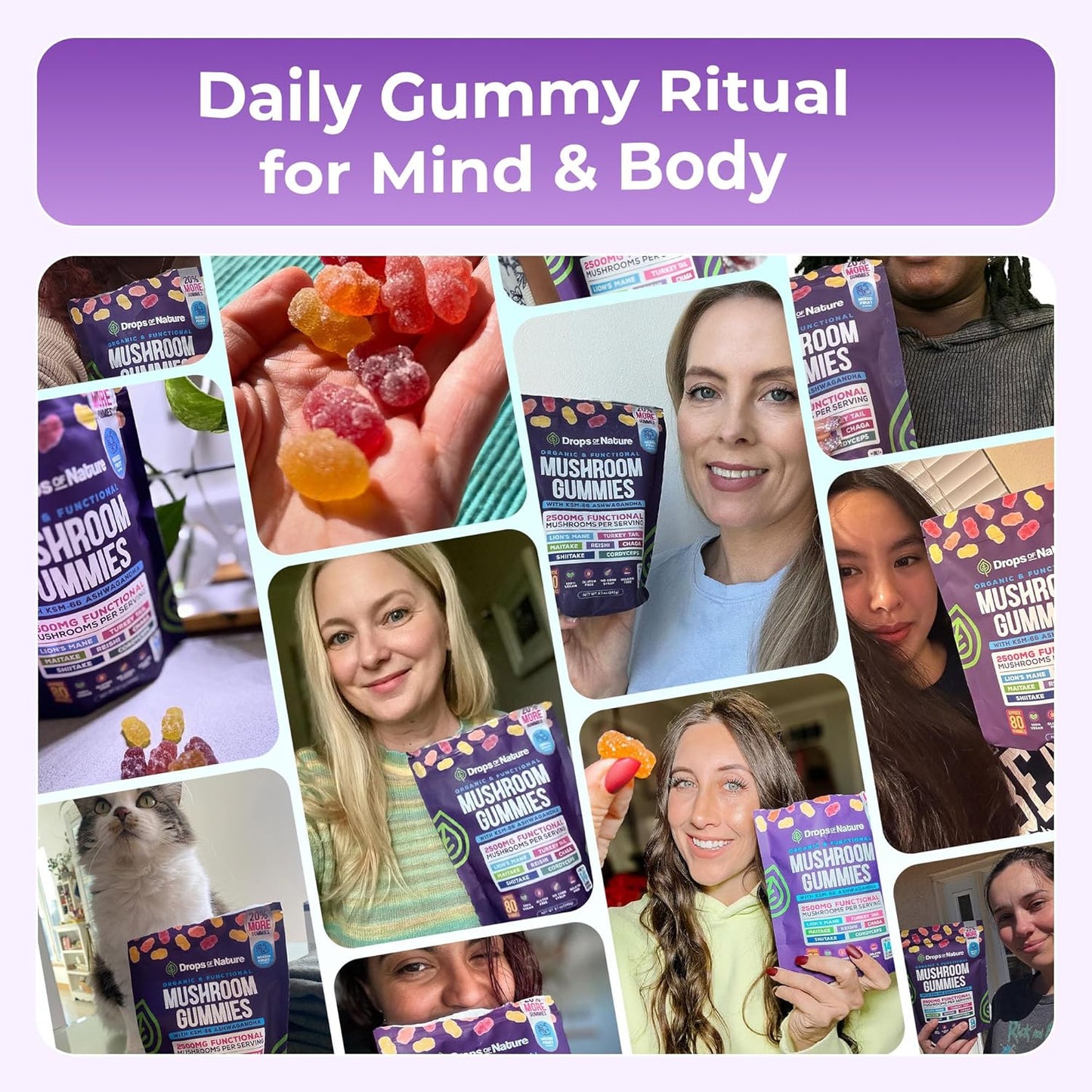 Mushroom Gummies - Organic & Functional with Ashwagandha