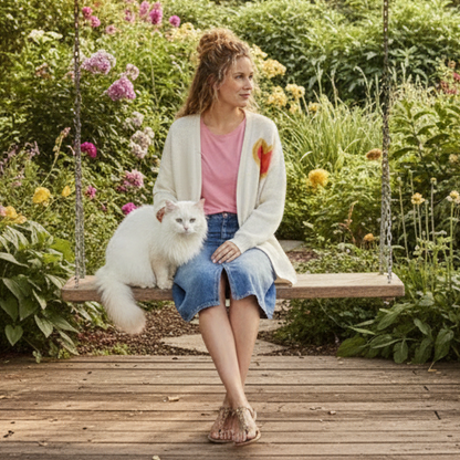 Chic Heart Knit Cardigan Coat