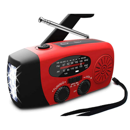 Emergency Solar Power USB Radio and LED Flashlight