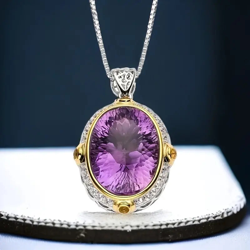 BRIOUS Exquisite Oval Synthetic Crystal Pendants