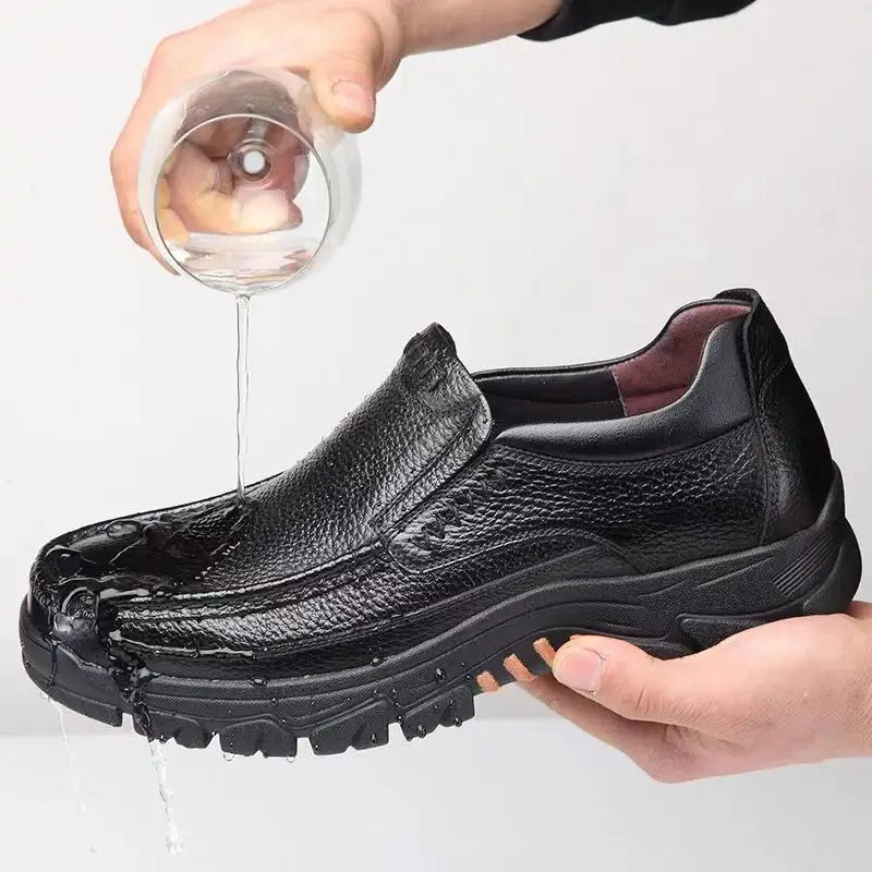 ONYX ASH Genuine Leather Slip-On Dress Shoes