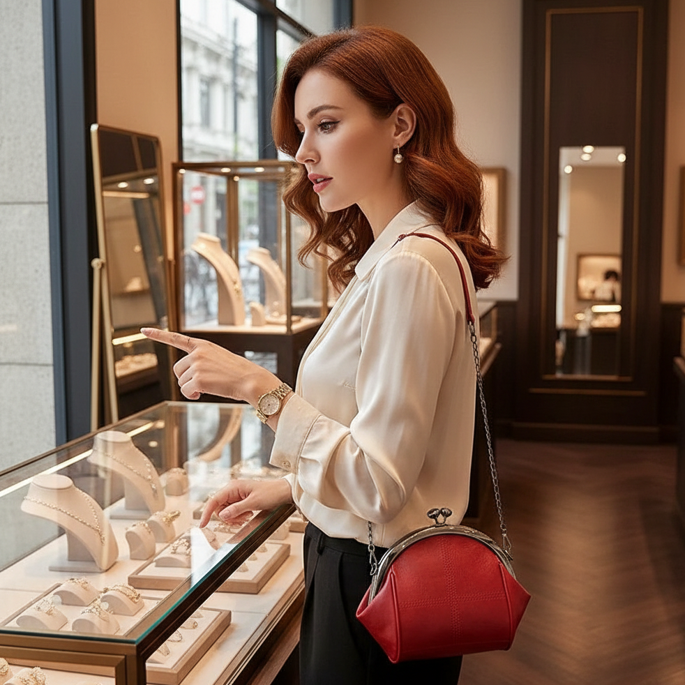 Vintage Kiss Lock Clutch Handbags