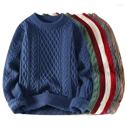 Hawthorne Acrylic Loose Knitted Aran Pullover Sweaters