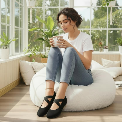 Minimalist Velvet Slip-On Ballet Flats