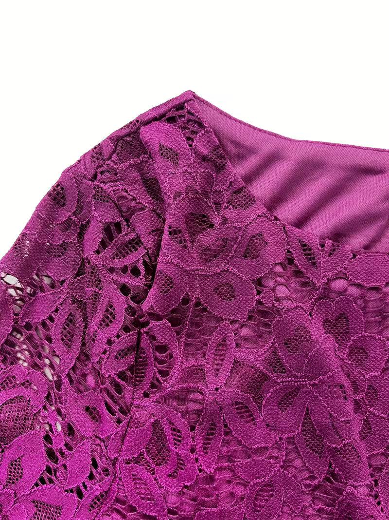 Vogue Chiffon Lace Midi Dress