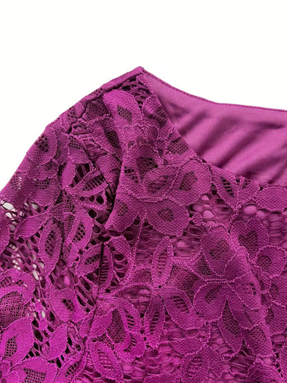 Vogue Chiffon Lace Midi Dress