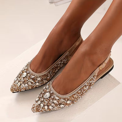 Elegant Rhinestone Luxury Flat Sandals