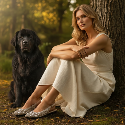 Elegant Rhinestone Luxury Flat Sandals