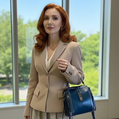 MACOO Split Leather Handbag