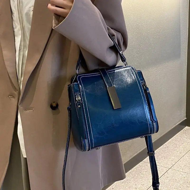 MACOO Split Leather Handbag