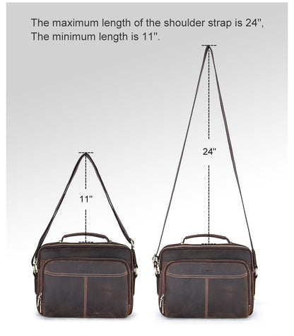 CONTACTS Multifunctional Crazy Horse Leather Bag