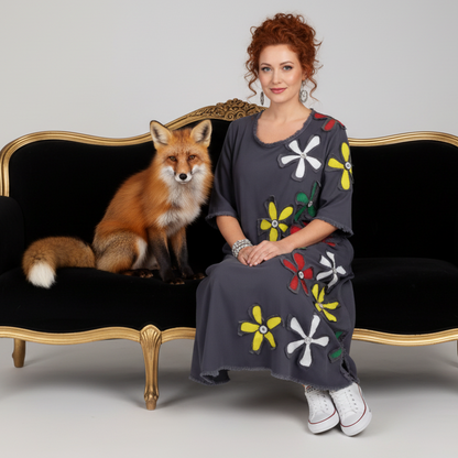 LINA Floral Motif Midi Dress