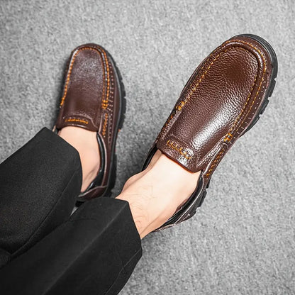 ONYX ASH Genuine Leather Slip-On Dress Shoes