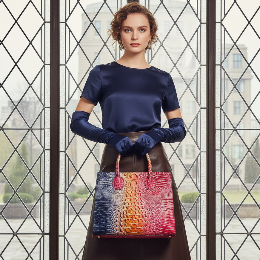 Crocodile Grain Crossbody Tote Bags