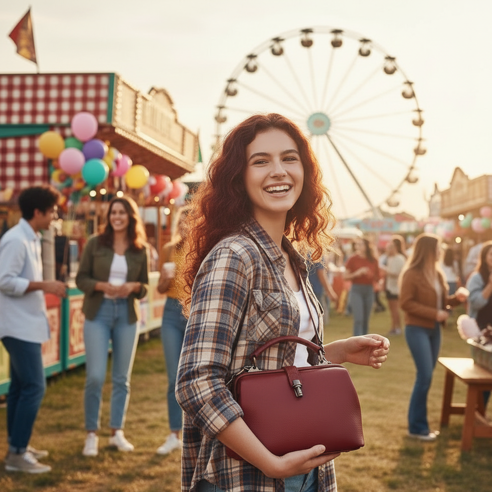 QWQ Vintage Genuine Cowhide Leather Doctor Bag