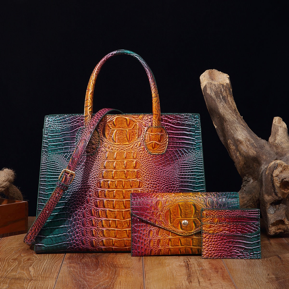 Crocodile Grain Crossbody Tote Bags