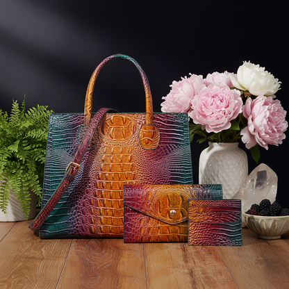 Crocodile Grain Crossbody Tote Bags