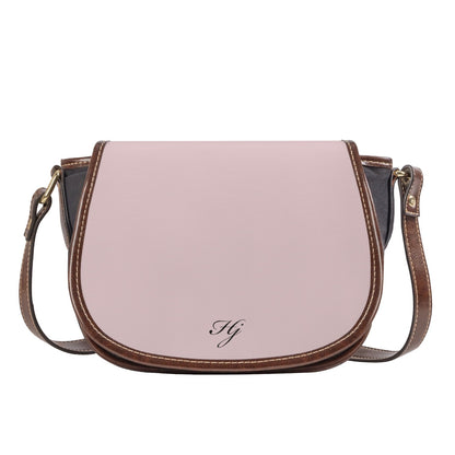 Blush Pink Vegan Leather Saddle Bag