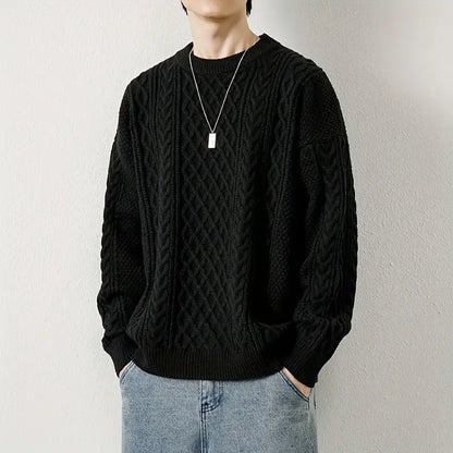 Hawthorne Acrylic Loose Knitted Aran Pullover Sweaters