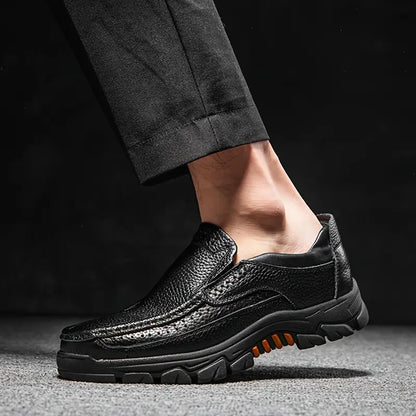 ONYX ASH Genuine Leather Slip-On Dress Shoes
