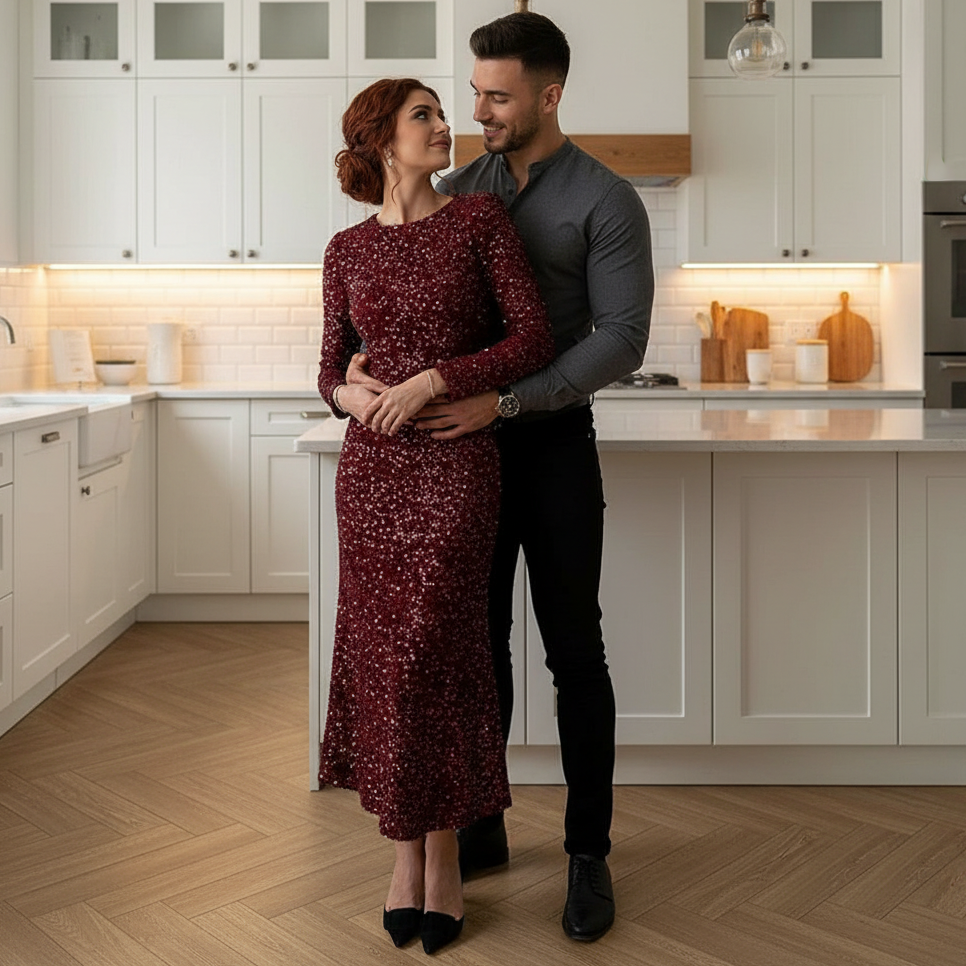 Elegant Sequin Midi Dresses