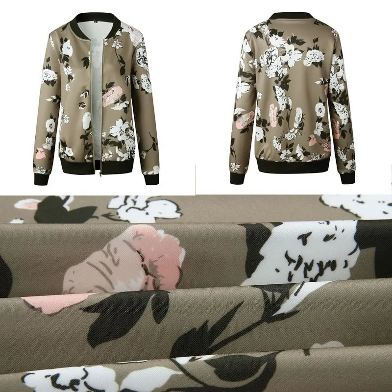 Retro Floral Bomber Jacket