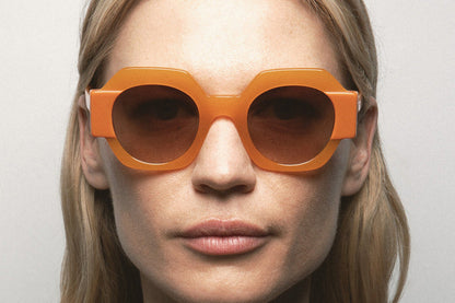 Ohemado Retro Flat-Top Round Designer Sunglasses