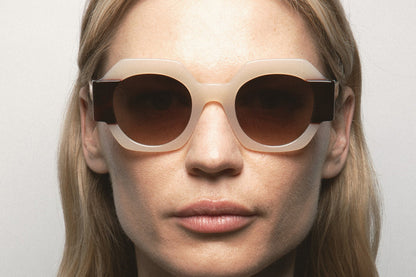 Ohemado Retro Flat-Top Round Designer Sunglasses