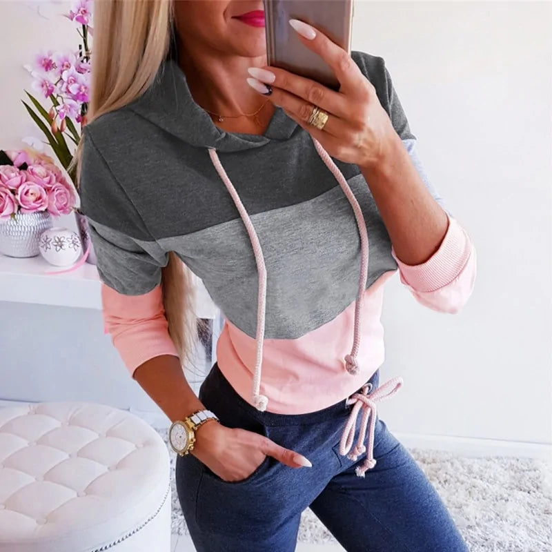 Colorblock Long Sleeve Casual Top