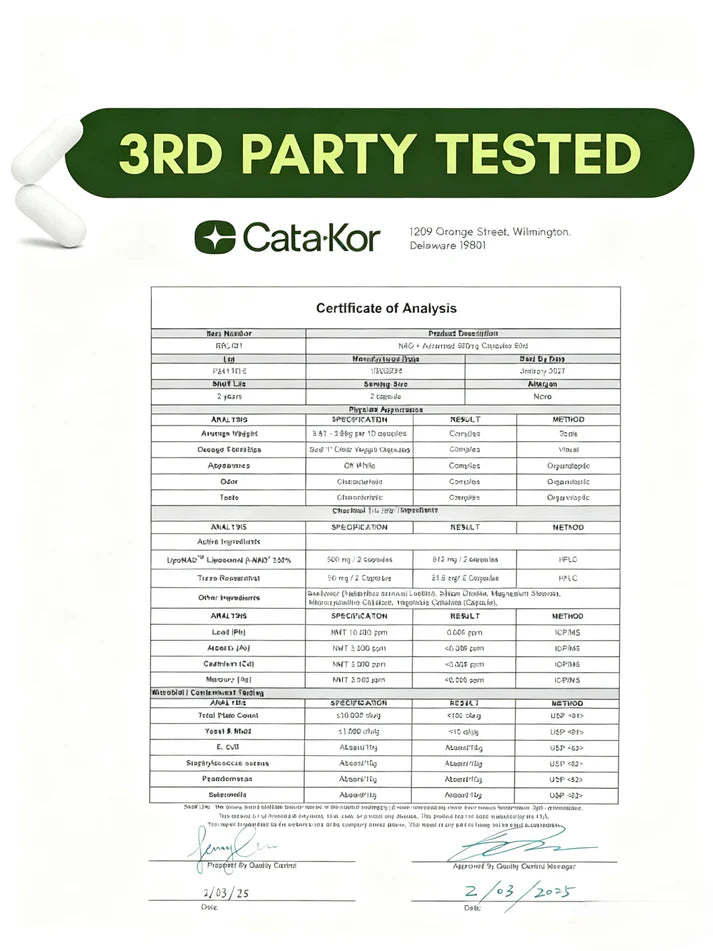 Cata-Kor NAD+ Advanced - NAD Supplement with Resveratrol