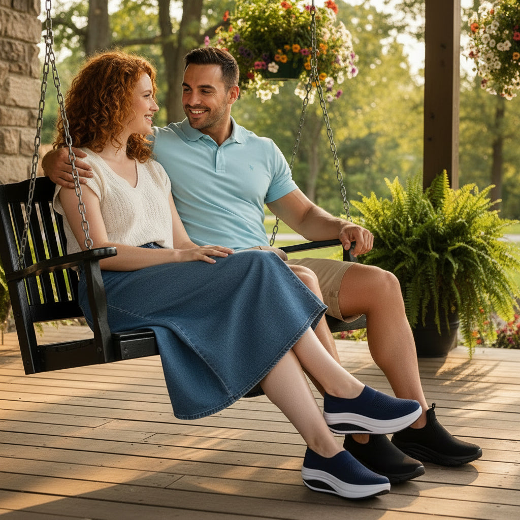 Rolling Sole Mesh Slip-on Platform Sneakers