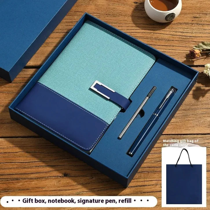 Business Notebook Soft Leather High Grade Gift Set