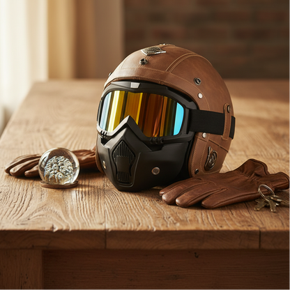 Crown Racing Vintage Vegan Leather Helmets