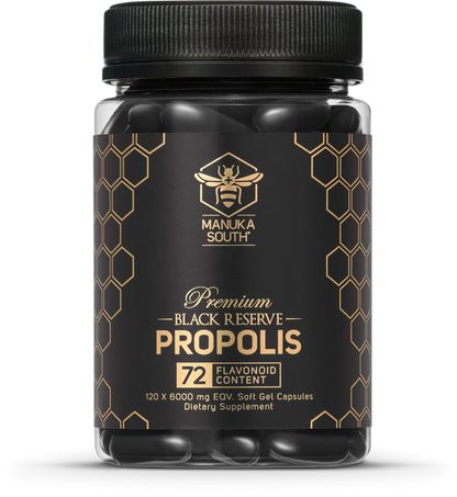 Manuka South Premium Black Reserve (6000mg EQV.) Propolis Capsules