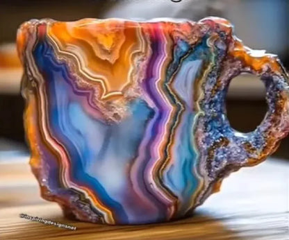 Mineral Crystal Resin Coffee Mugs