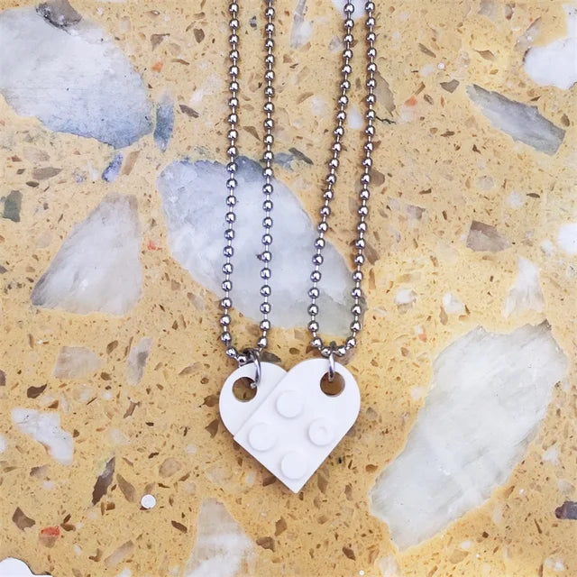 Heart Shaped Lego Pendant Necklaces