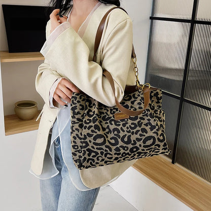 Leopard Print Canvas Bag