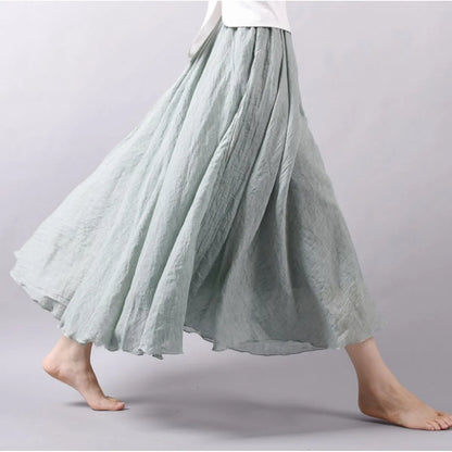 Mori Girl Cotton and Linen A-line Skirt