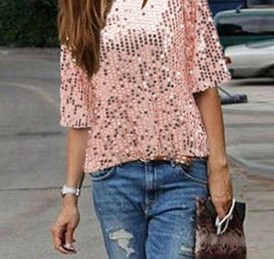 Chic Vibe Sequin T-Shirts