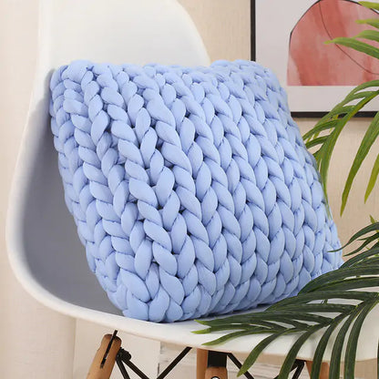 Chunky Handmade Wool Knitted Pillow