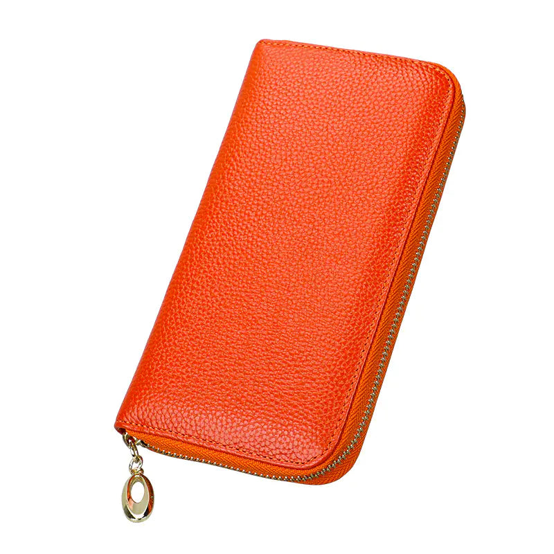 OX KNIGHT Cowhide Leather Multifunctional Zip Wallets