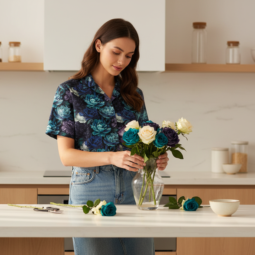 Hawaiian BloomZ Boxy Shirt