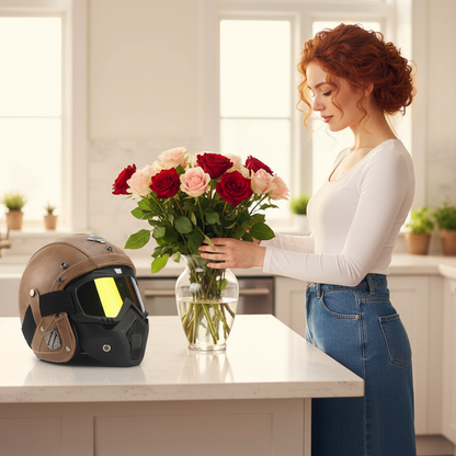 Crown Racing Vintage Vegan Leather Helmets