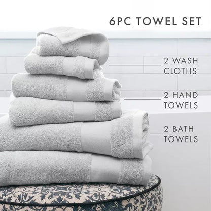 Turkish Cotton Bath Towel Set (6 Pieces)